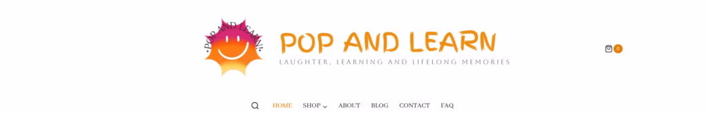 Website banner - pop and learn head section